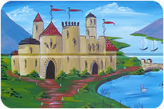 castle motif painted by melanie clare